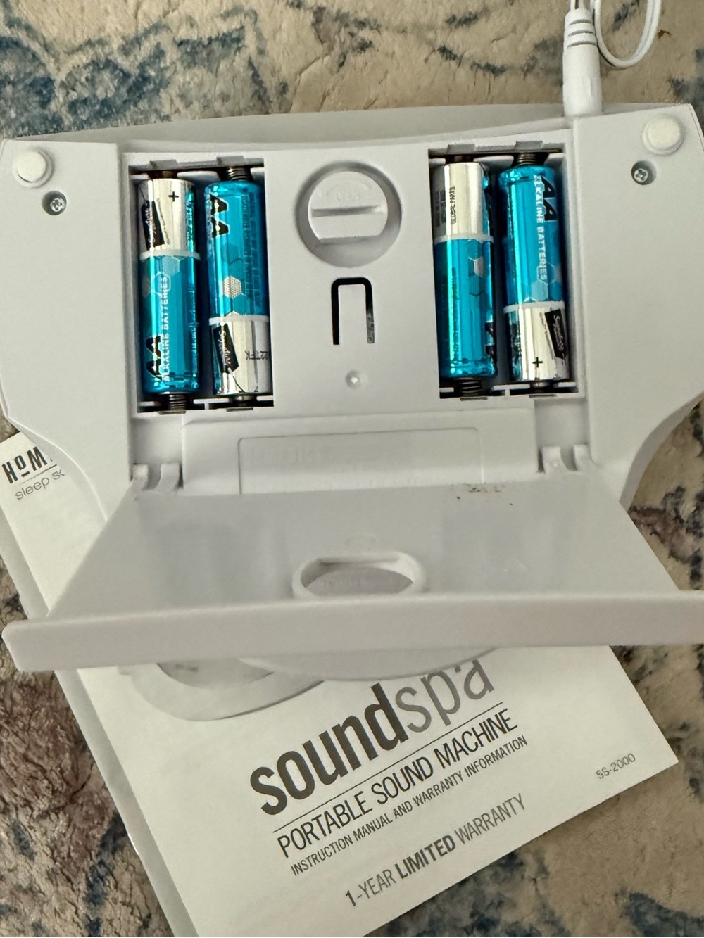 HoMedics SoundSpa Portable Sound Machine - White/Silver - Picture 3 of 5
